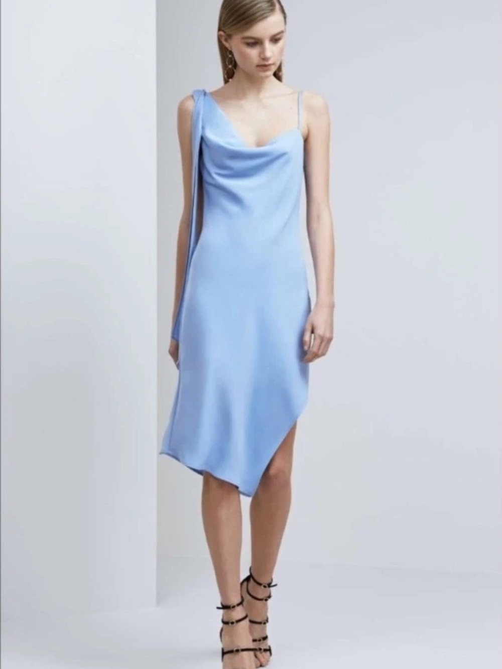 KEEPSAKE the Label NEEDED ME DRESS Pastel Blue Asymmetrical Slip Dress